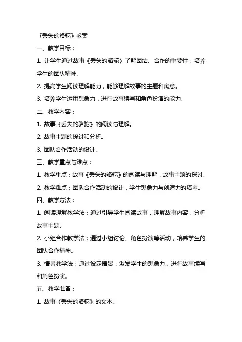 《丢失的骆驼》教案