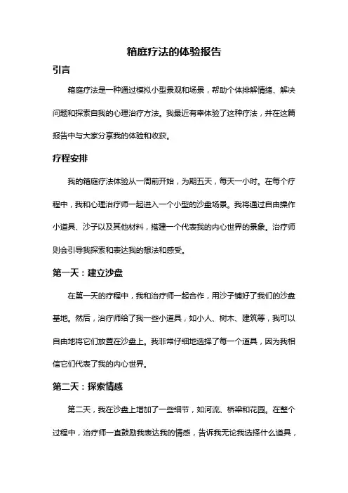 箱庭疗法的体验报告
