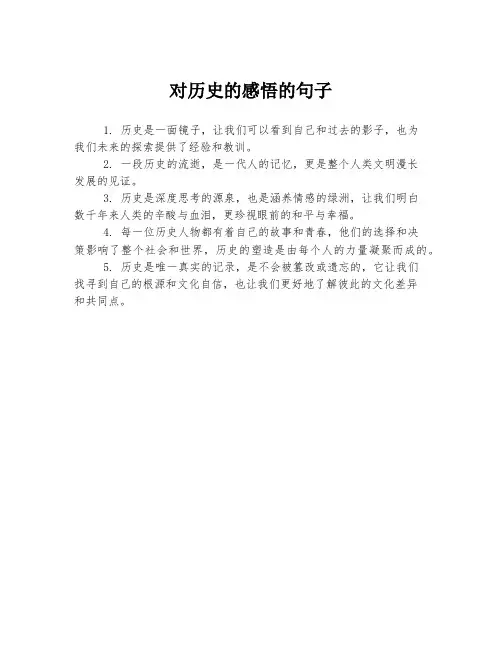 对历史的感悟的句子