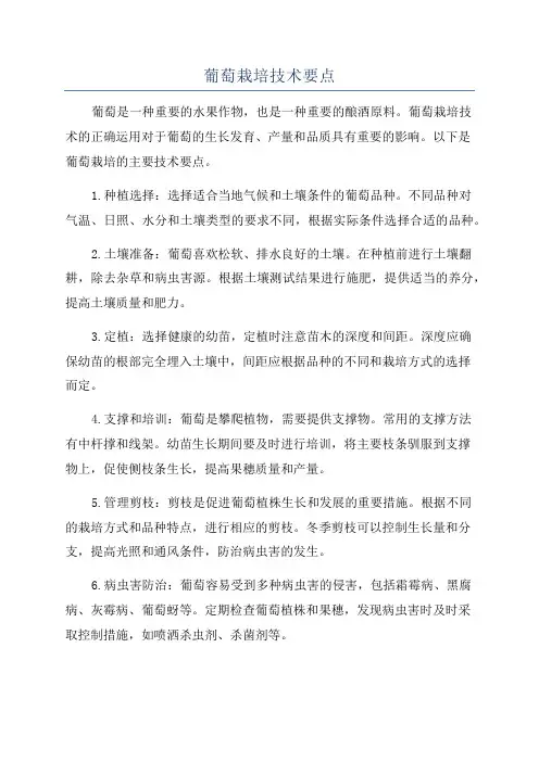 葡萄栽培技术要点