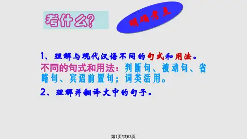 文言实词之词类活用PPT课件