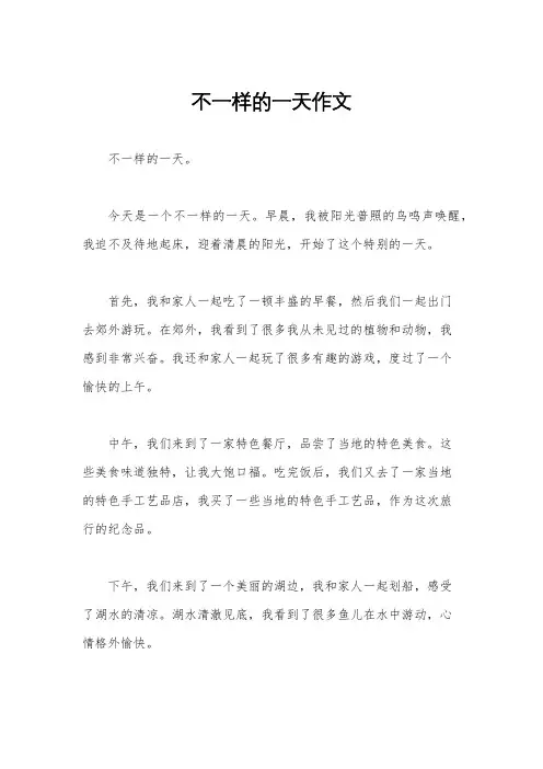 不一样的一天作文