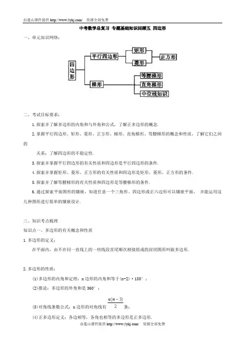 中考数学总复习《四边形》专题基础知识回顾五