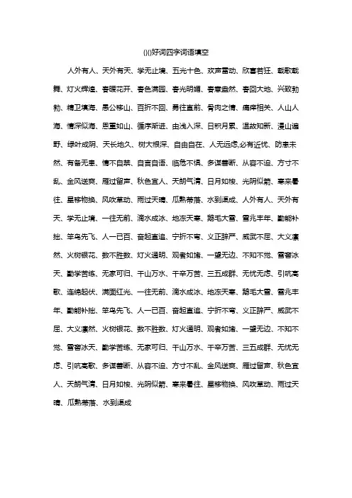 ()()好词四字词语填空