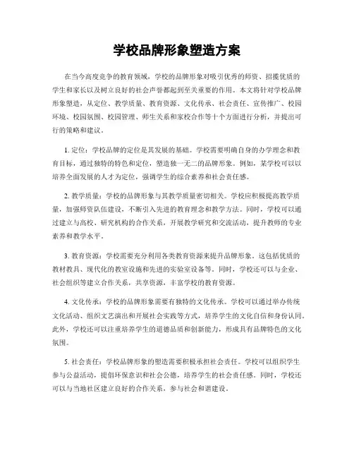 学校品牌形象塑造方案