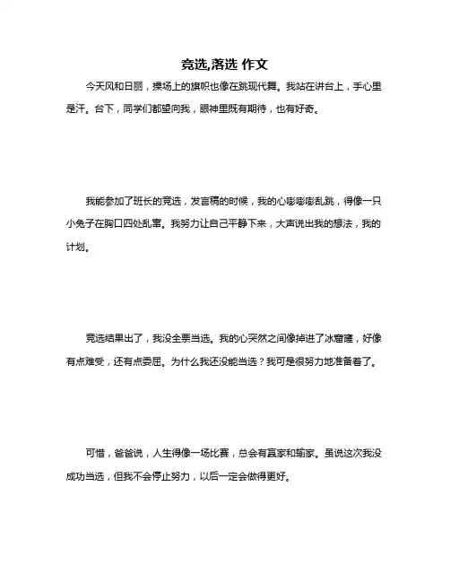 竞选,落选 作文