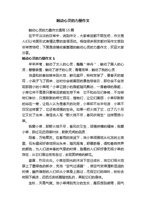 触动心灵的力量作文