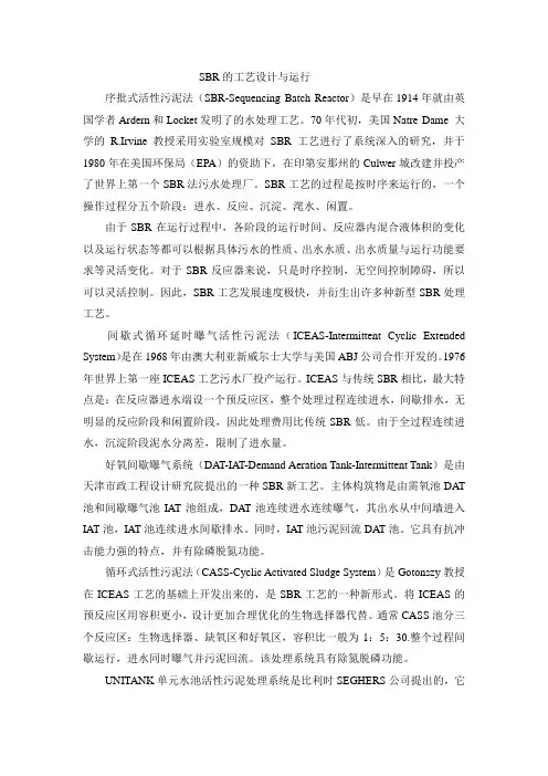SBR的工艺设计与运行