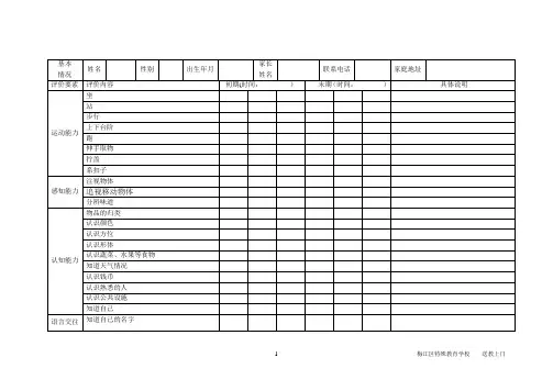 送教上门学生测评表