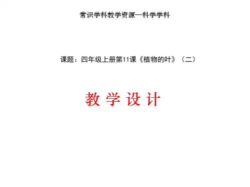 四年级科学第十一课《植物的叶》二..