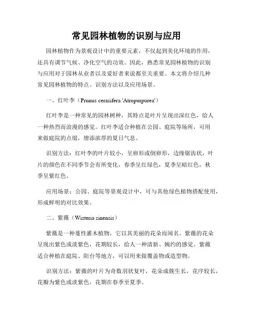 常见园林植物的识别与应用