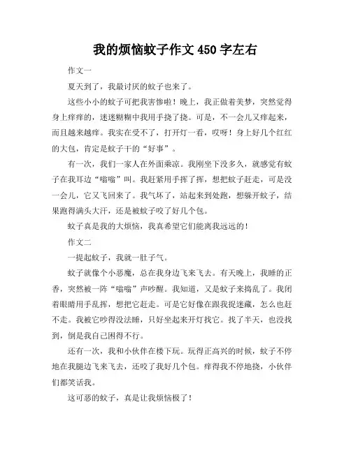 我的烦恼蚊子作文450字左右