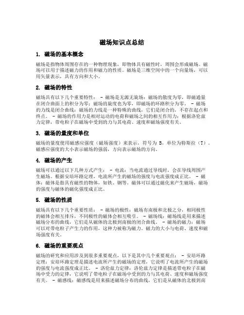 磁场知识点总结