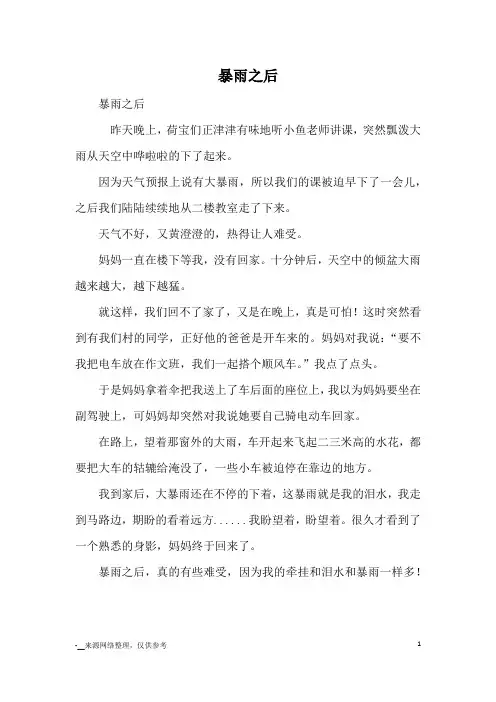 暴雨之后_优秀作文