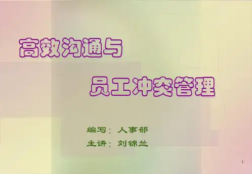高效沟通和员工冲突管理讲义(ppt 50页)