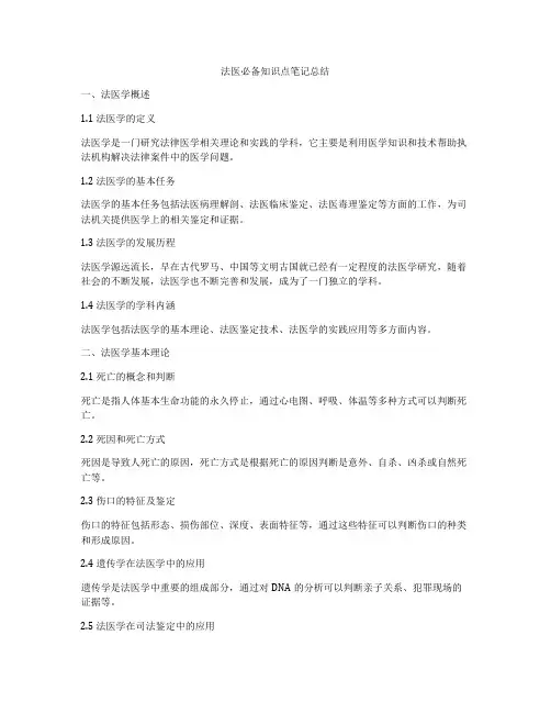 法医必备知识点笔记总结