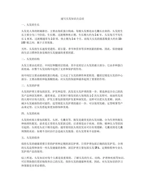 速写头发知识点总结
