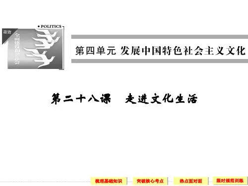 2020届高考政治一轮复习《文化生活》精品课件：第八课 走进文化生活(必修3)