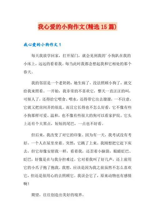 我心爱的小狗作文(精选15篇)