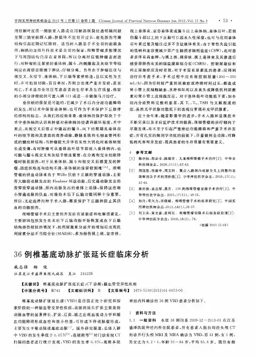 36例椎基底动脉扩张延长症临床分析