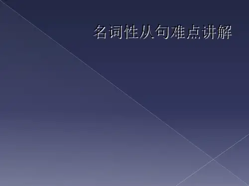 名词性从句难点讲解