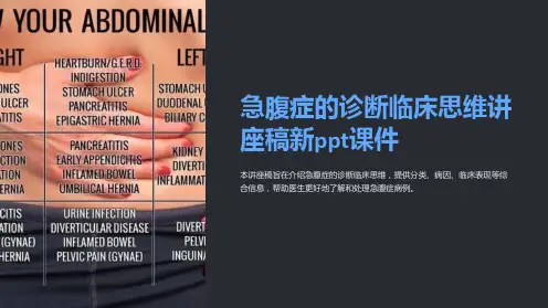 急腹症的诊断临床思维讲座稿新课件