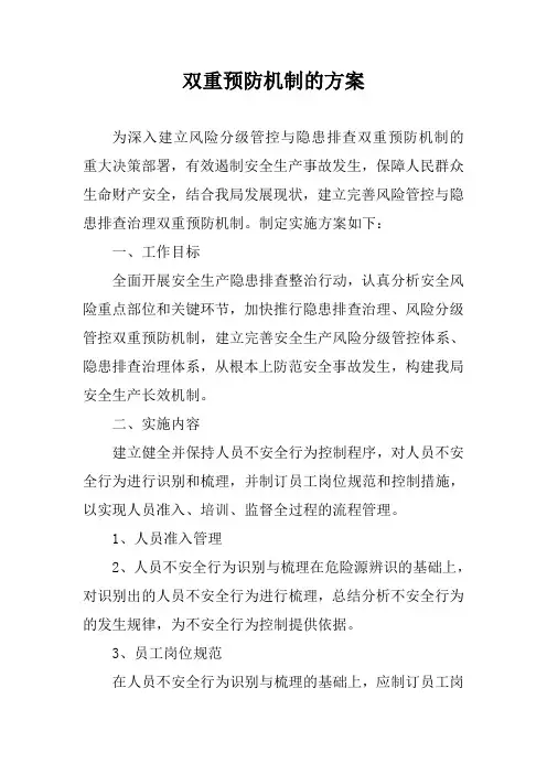 双重预防机制的方案
