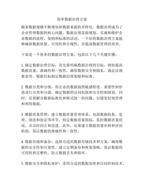 简单数据治理方案