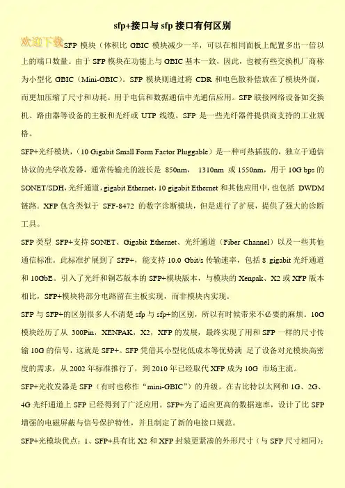sfp+接口与sfp接口有何区别