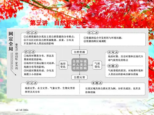 高考地理二轮复习第一板块第二组第三讲自然环境对人类活动的影响课件高三全册地理课件