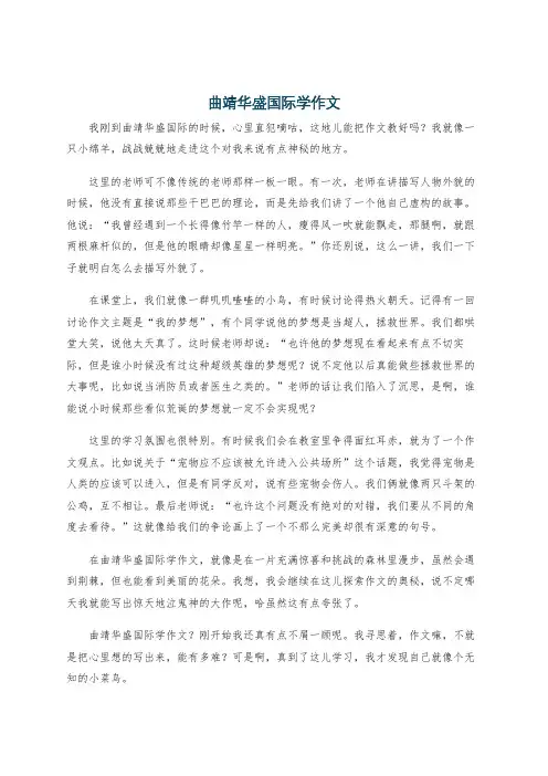 曲靖华盛国际学作文