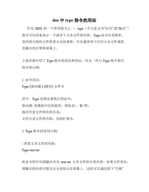 dos中type指令的用法