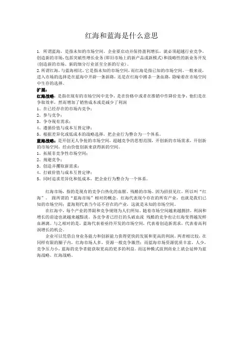 红海和蓝海是什么意思