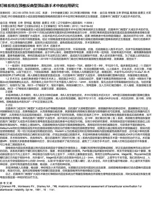 钉棒系统在颈椎反曲型颈后路手术中的应用研究
