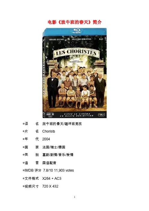 电影《放牛班的春天》简介
