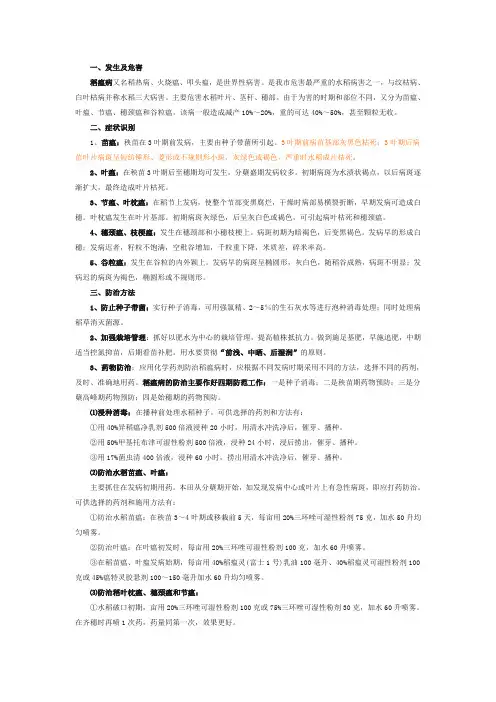 稻瘟病识别