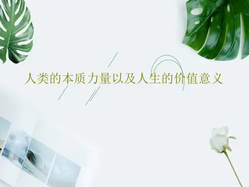 人类的本质力量以及人生的价值意义共31页文档