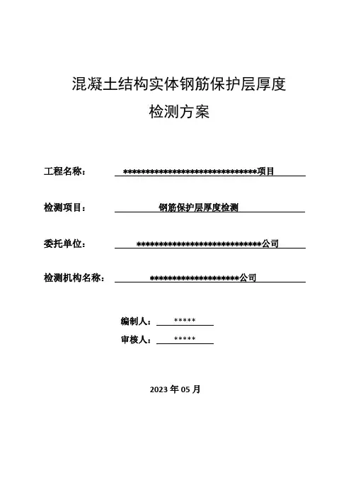 结构实体保护层厚度检测方案