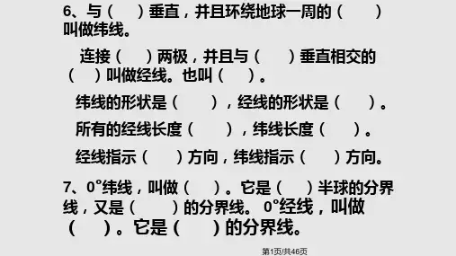 初一地理上册  总复习PPT课件
