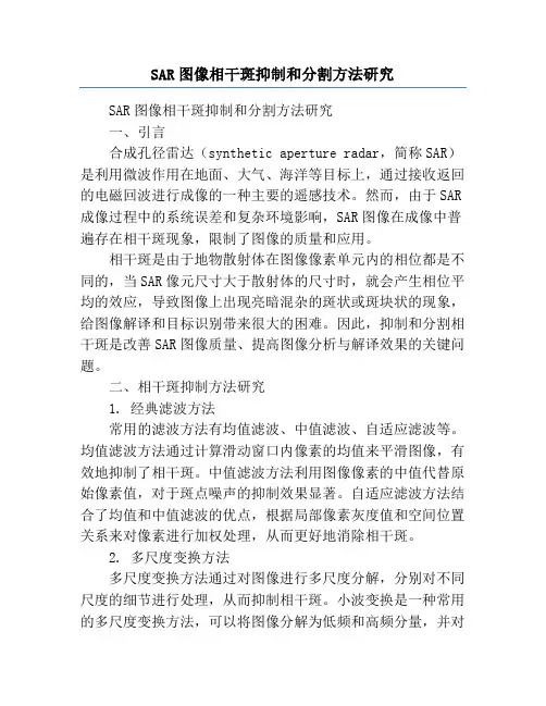 SAR图像相干斑抑制和分割方法研究