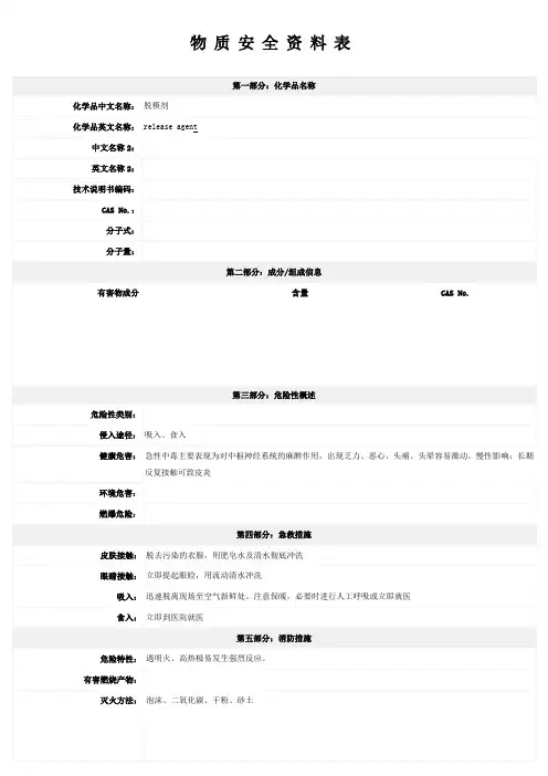 脱模剂MSDS.doc