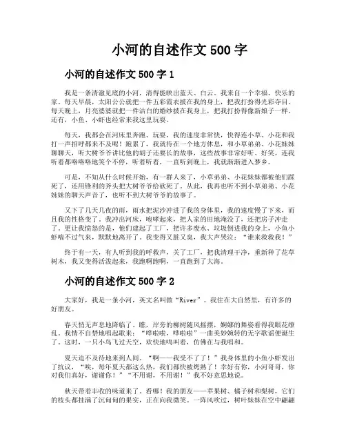 小河的自述作文500字