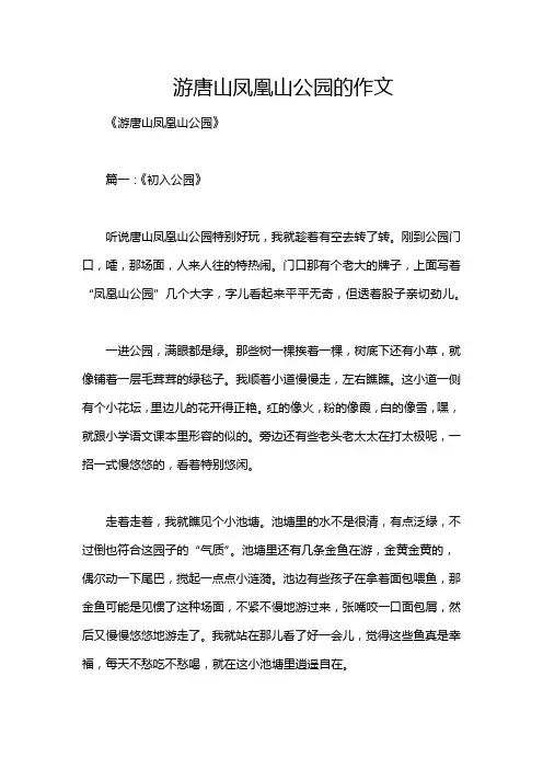 游唐山凤凰山公园的作文