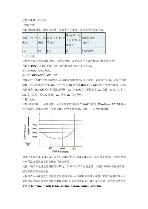 硅碳棒电热元件性能