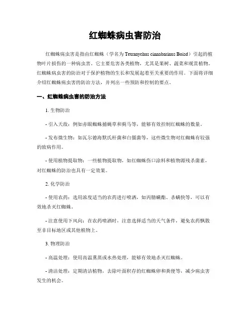 红蜘蛛病虫害防治