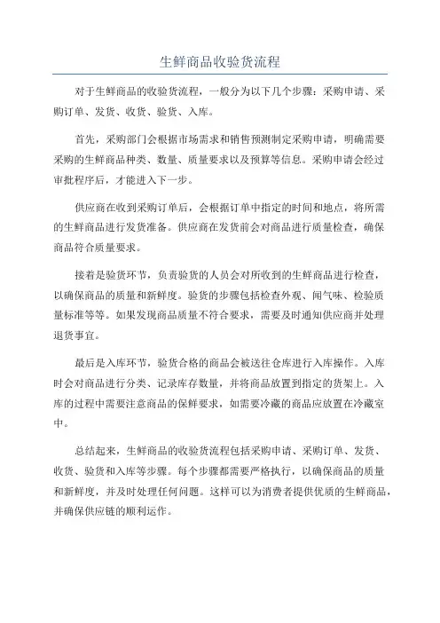 生鲜商品收验货流程