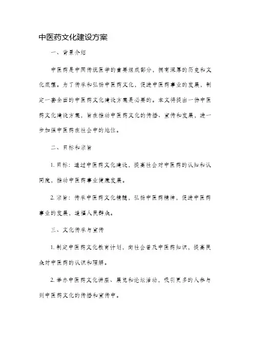中医药文化建设方案