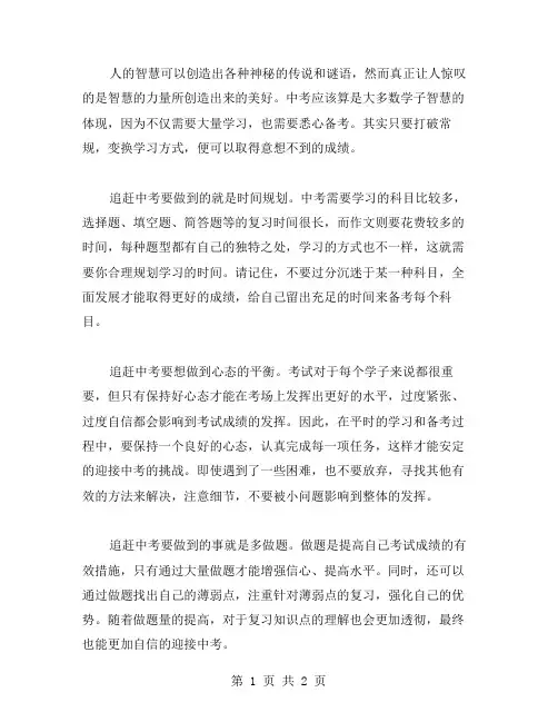 追赶中考作文范文