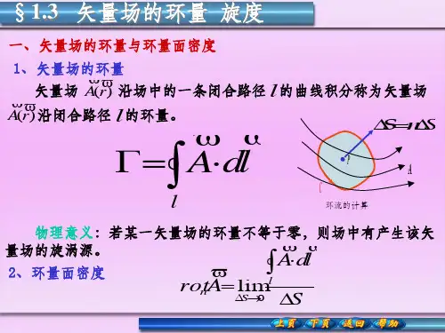 矢量场的环量  旋度