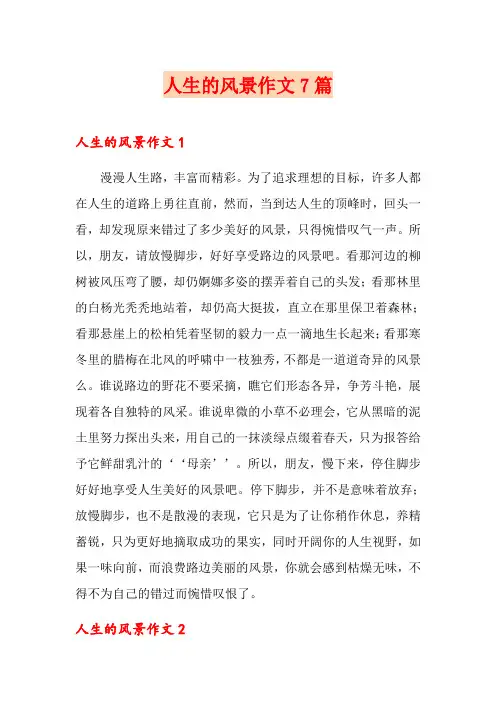 人生的风景作文7篇